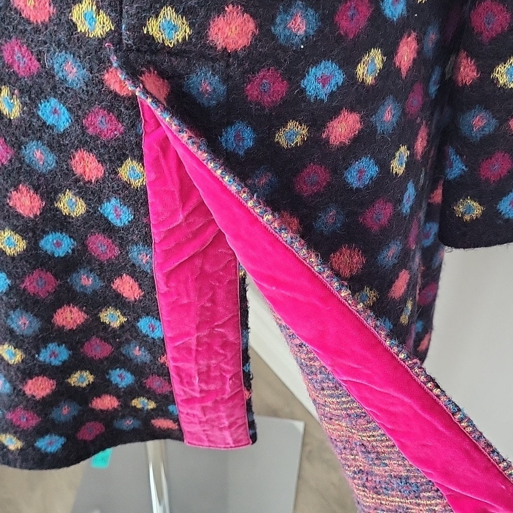 Louise Della Wool Coat Made In France Boho Statement Coat - Picture 9 of 14